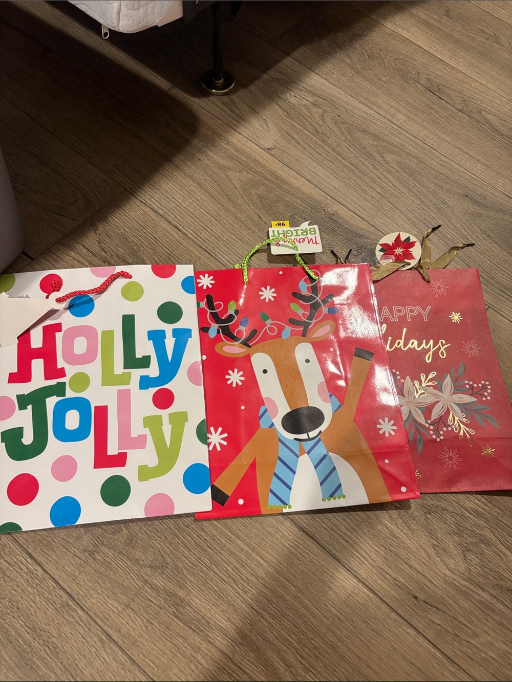 Holiday Reindeer Gift Bag - Red Holiday Party Gift Bag